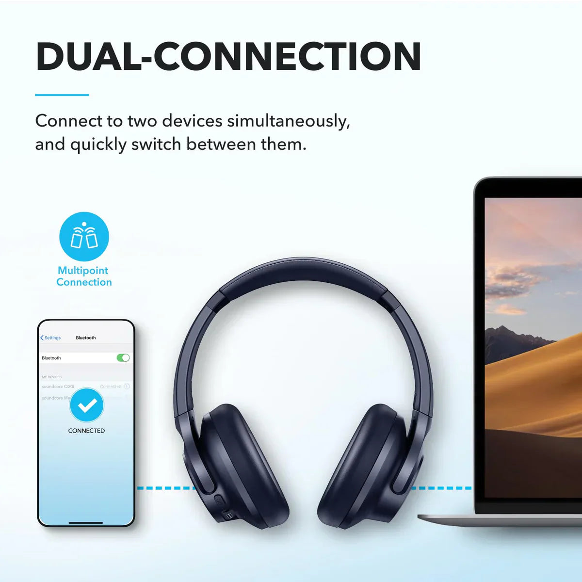 Q20i | Hybrid Active Noise Cancelling Headphones