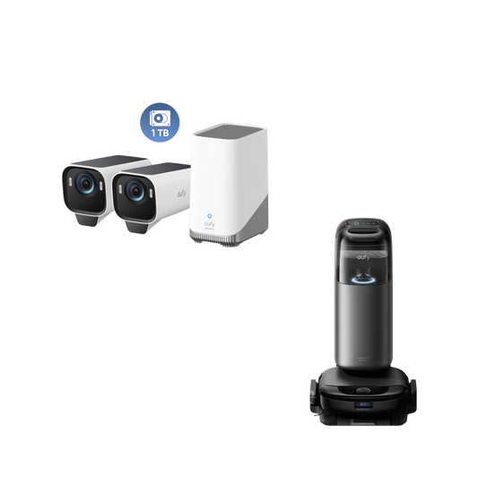 eufy Robot Vacuum Omni S1 Pro + eufyCam S3 Pro 2-Cam Set + 1 TB Hard Drive