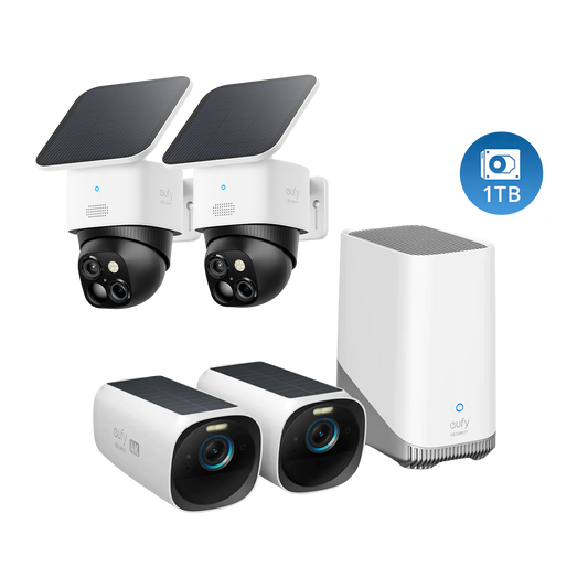 eufyCam S330 (eufyCam 3) + SoloCam S340 (2-Pack) + 1 TB Hard Drive